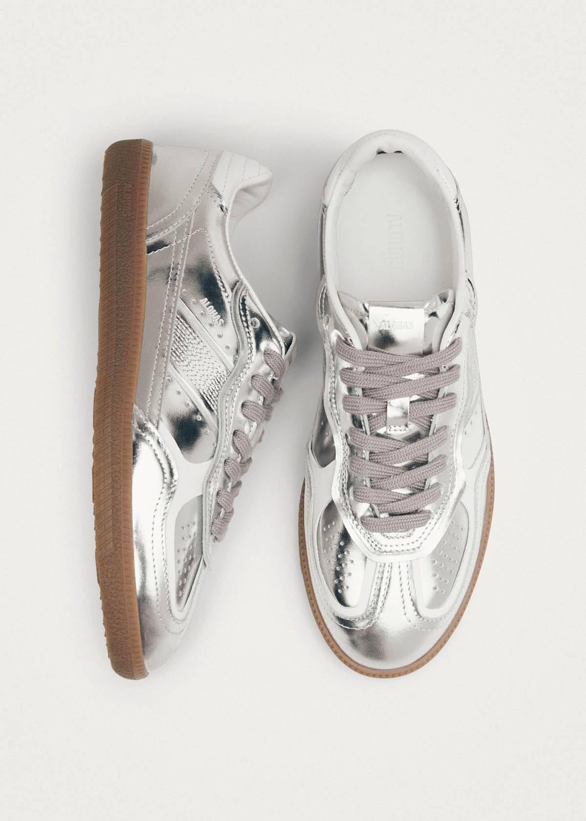 Tb.490 Rife Shimmer Silver Cream Leather Sneakers - Image 6