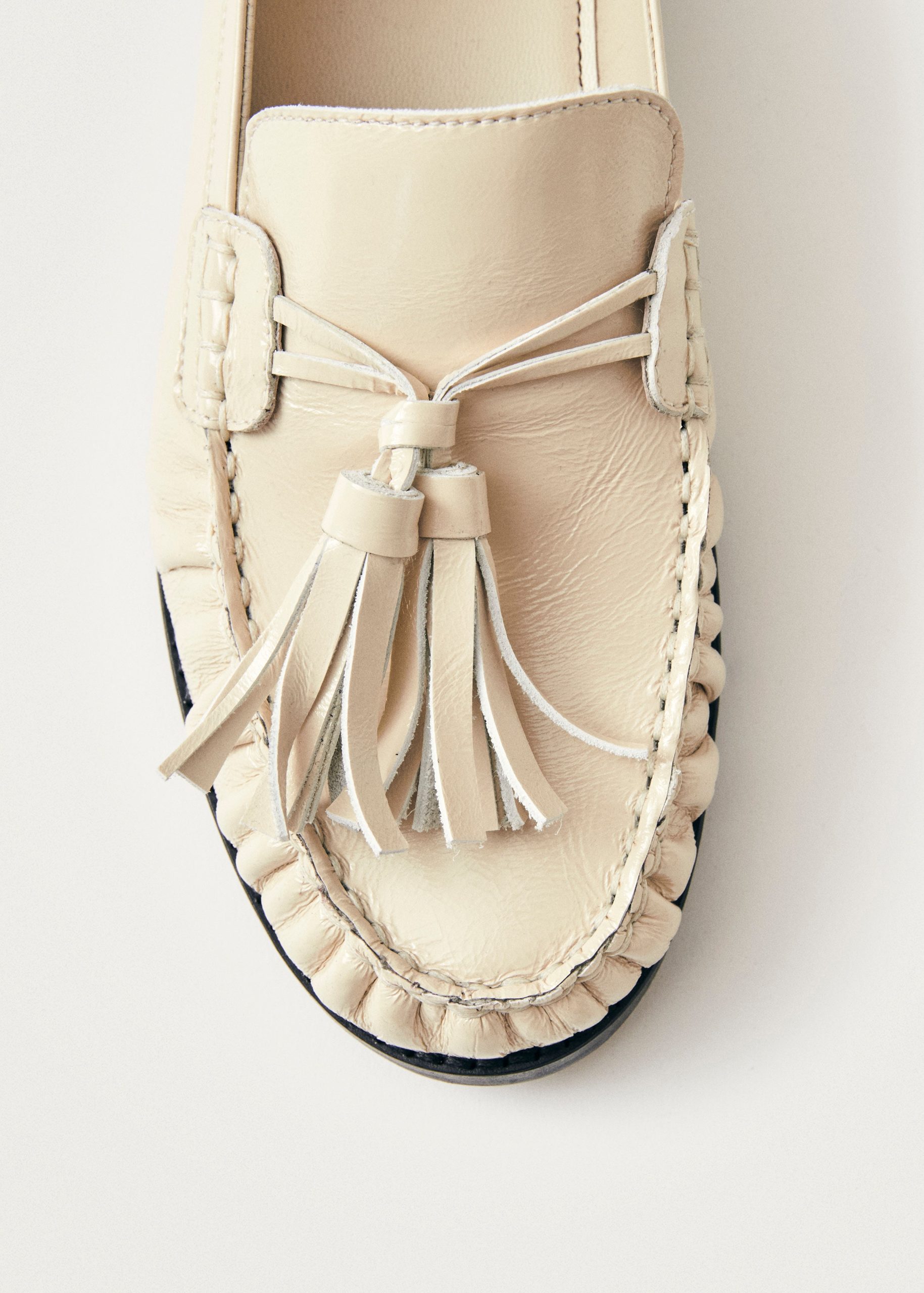 Marietta Cream Patent Leather Loafers - Image 6