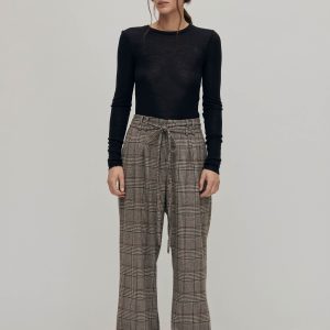 Kathy Checks Brown Pants