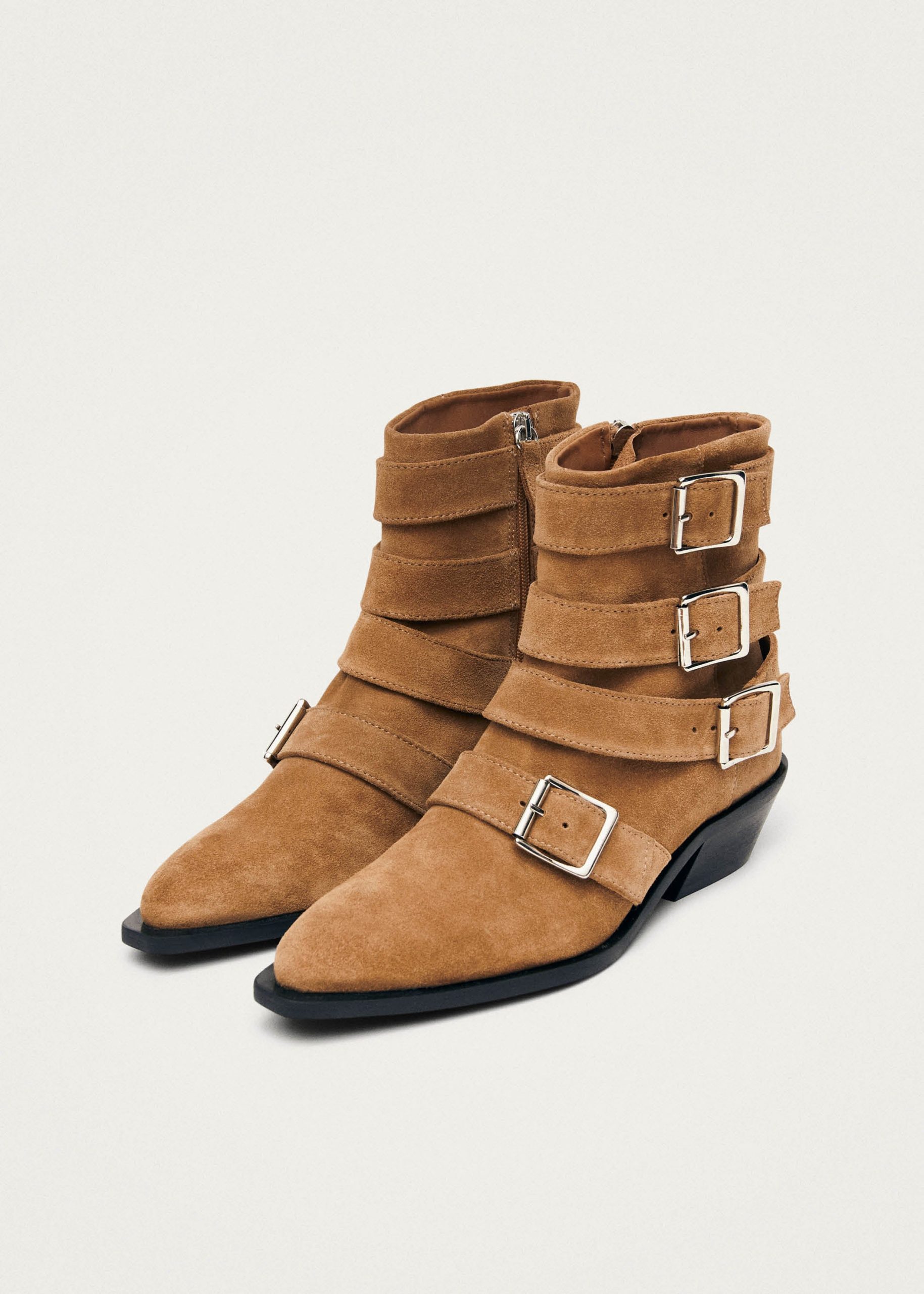 Eras Suede Tan Leather Ankle Boots - Image 7