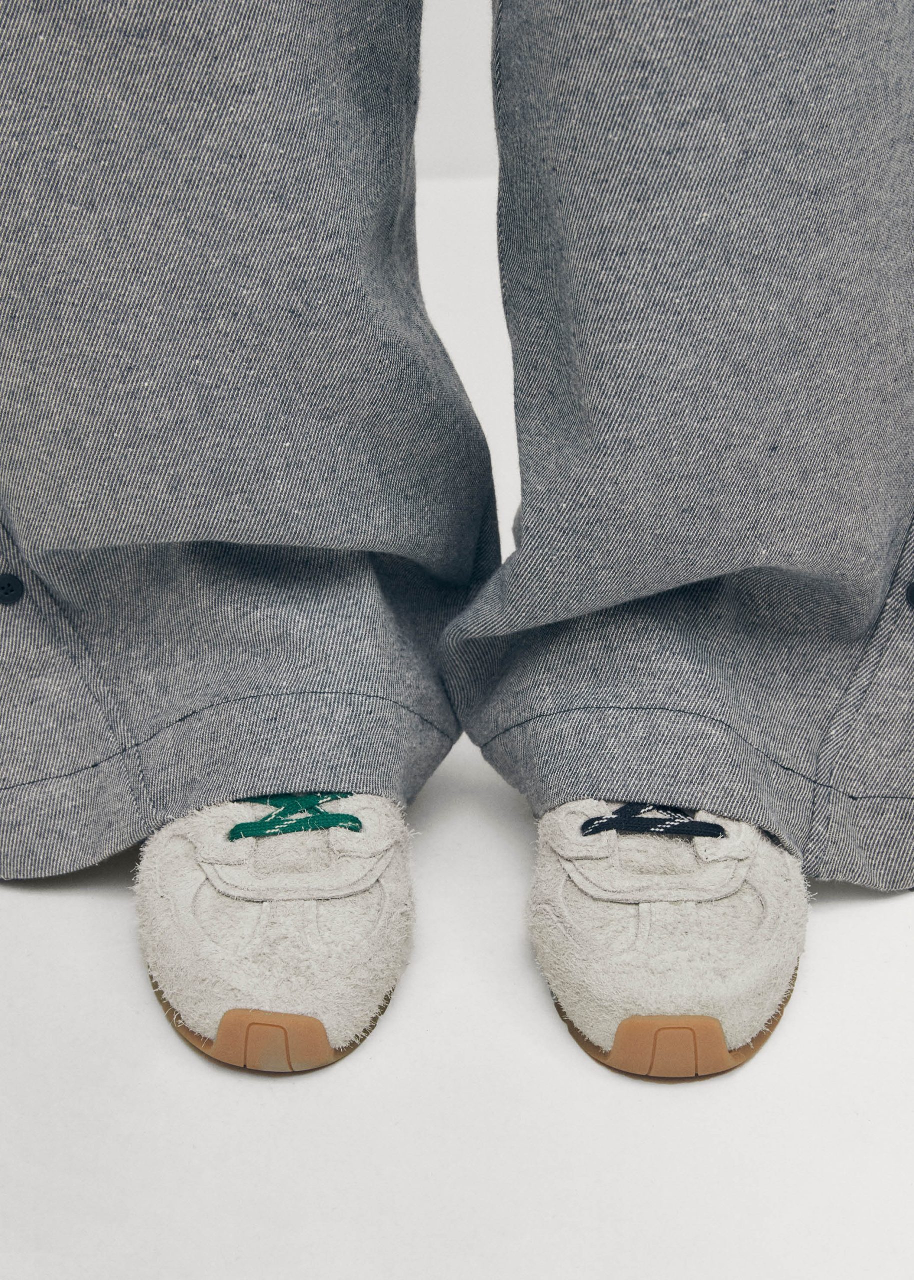 Tb.56 Suede Fuzzy Light Grey Leather Sneakers - Image 2