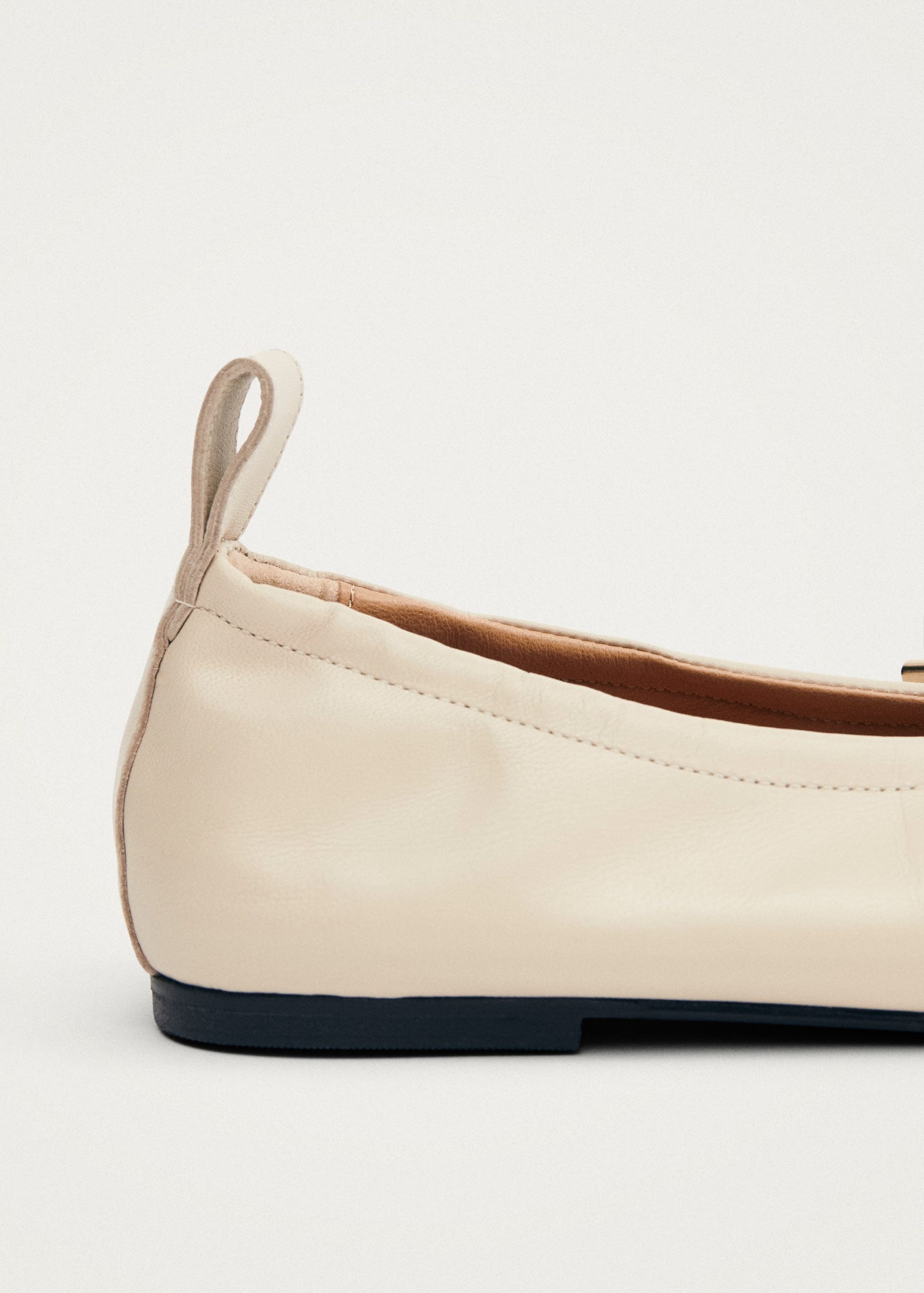 Rosalind Cream Leather Ballet Flats - Image 6