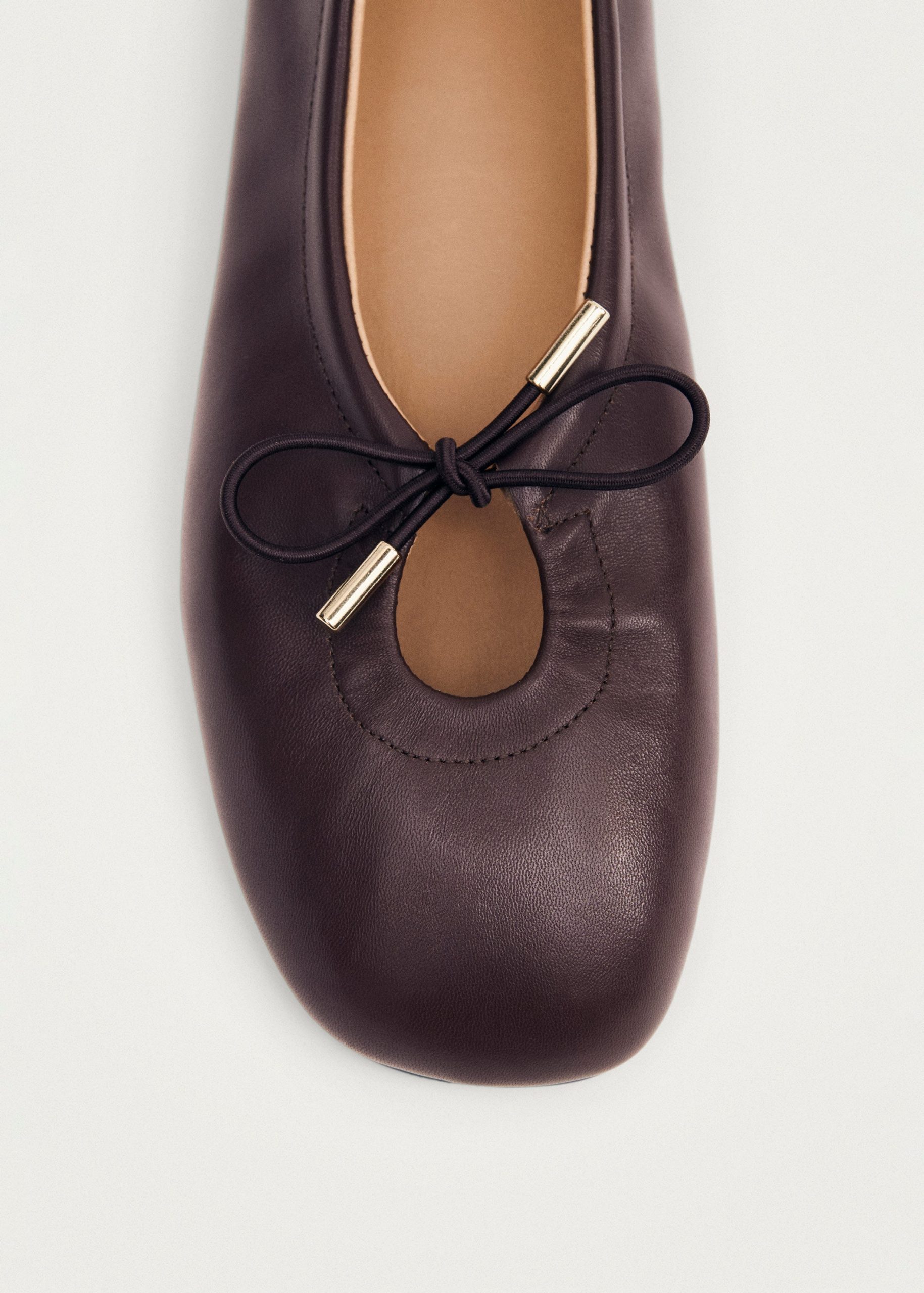 Rosalind Brown Leather Ballet Flats - Image 7