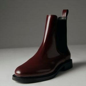 Lanz Burgundy Leather Ankle Boots