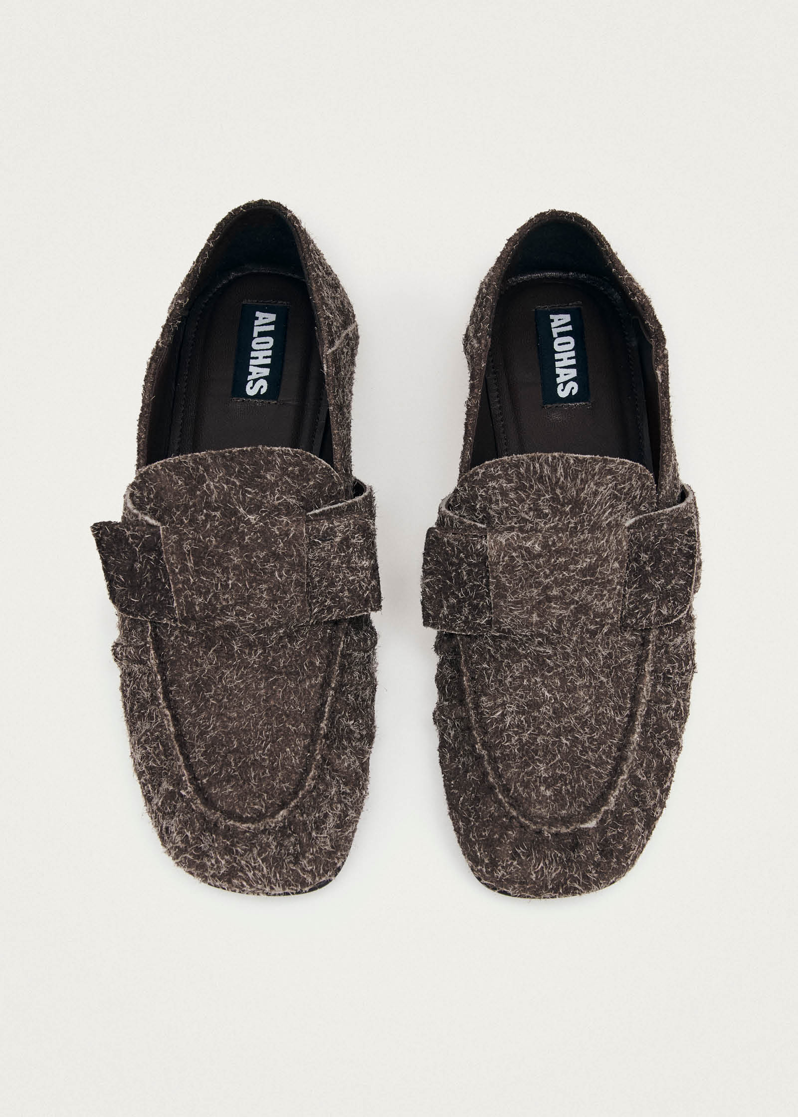 Aeryn Suede Fuzzy Brown Leather Loafers - Image 4