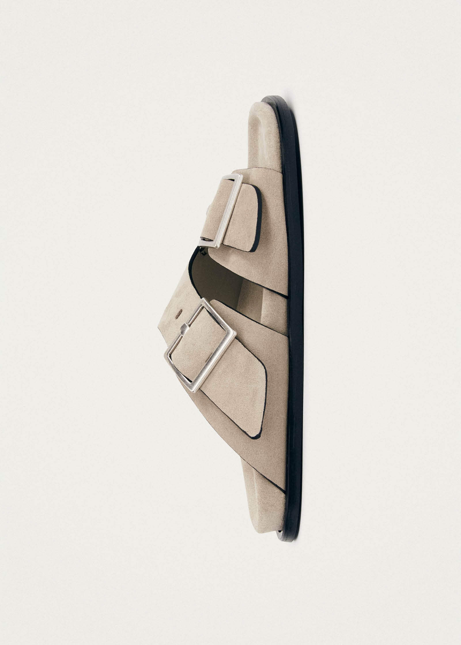 Alba Suede Beige Leather Sandals - Image 4