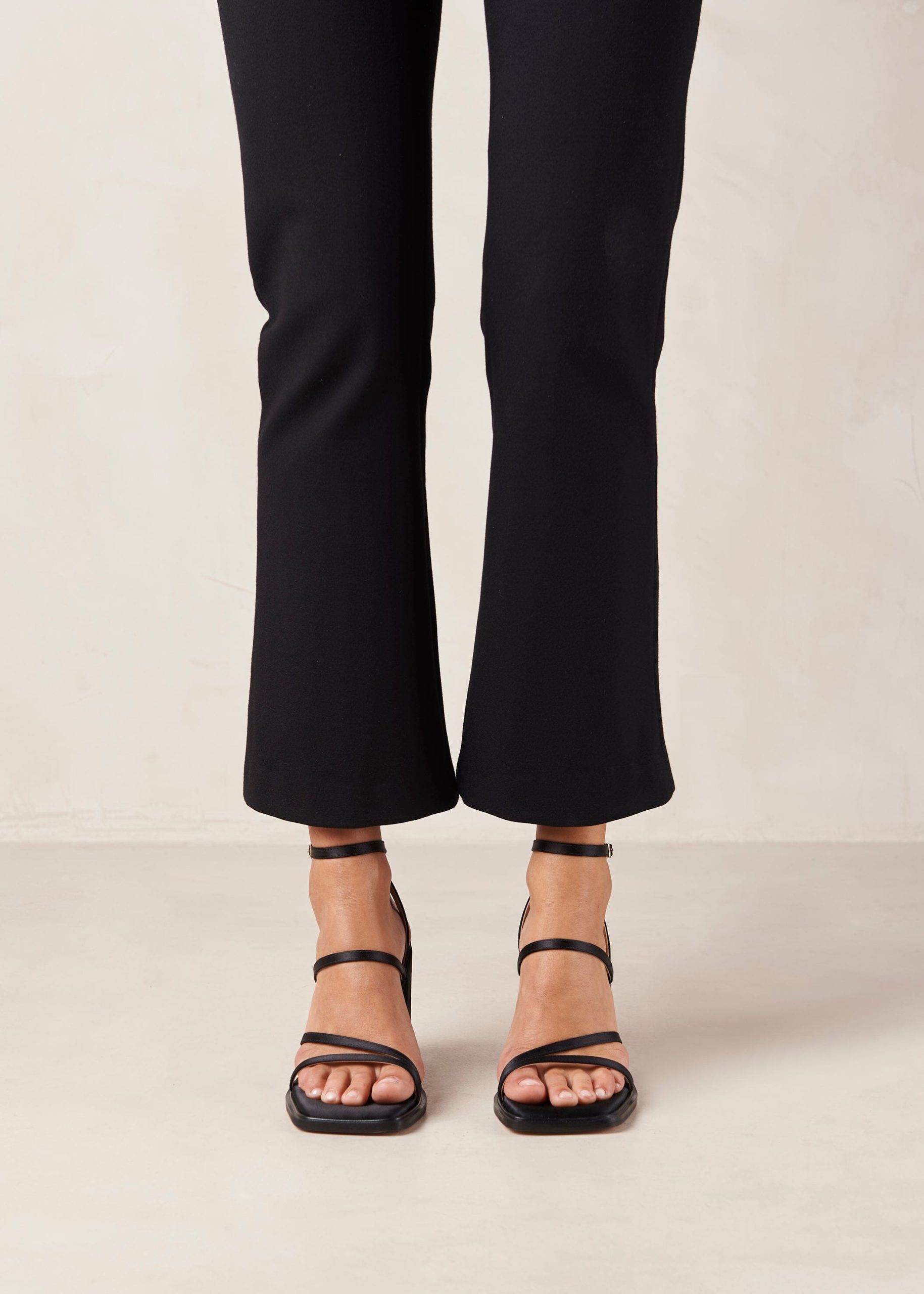 Alexa Silky Black Sandals - Image 5