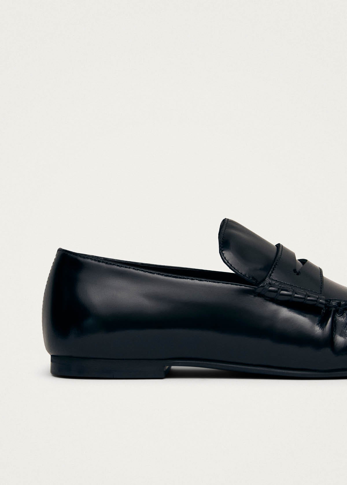 Aven Black Leather Loafers - Image 8