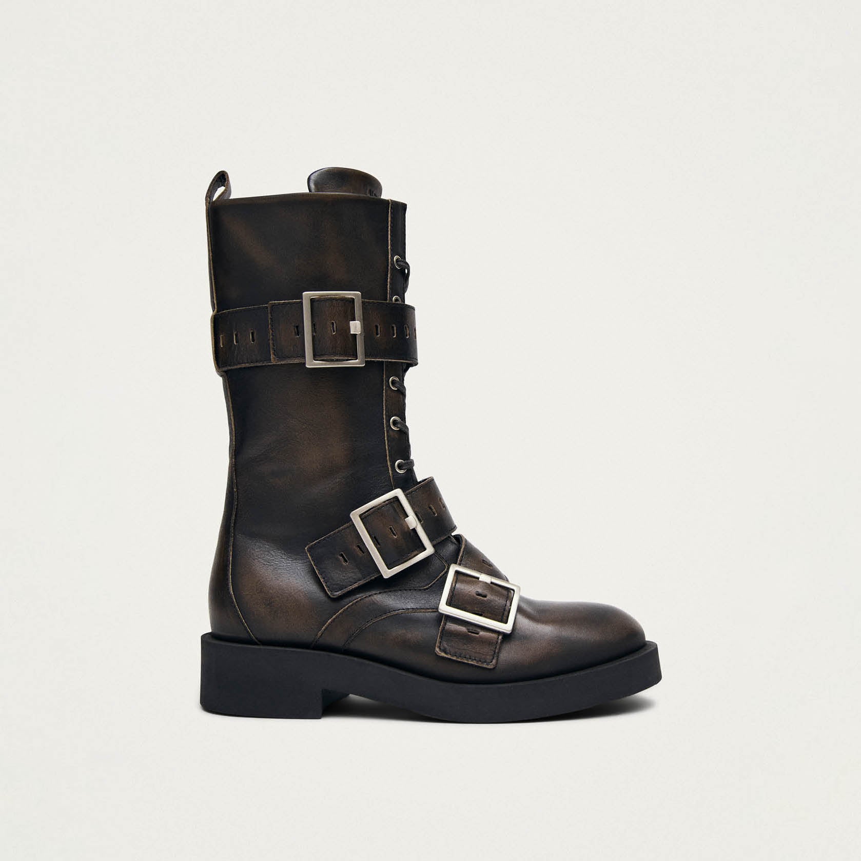 Avril Brushed Brown Leather Ankle Boots - Image 3