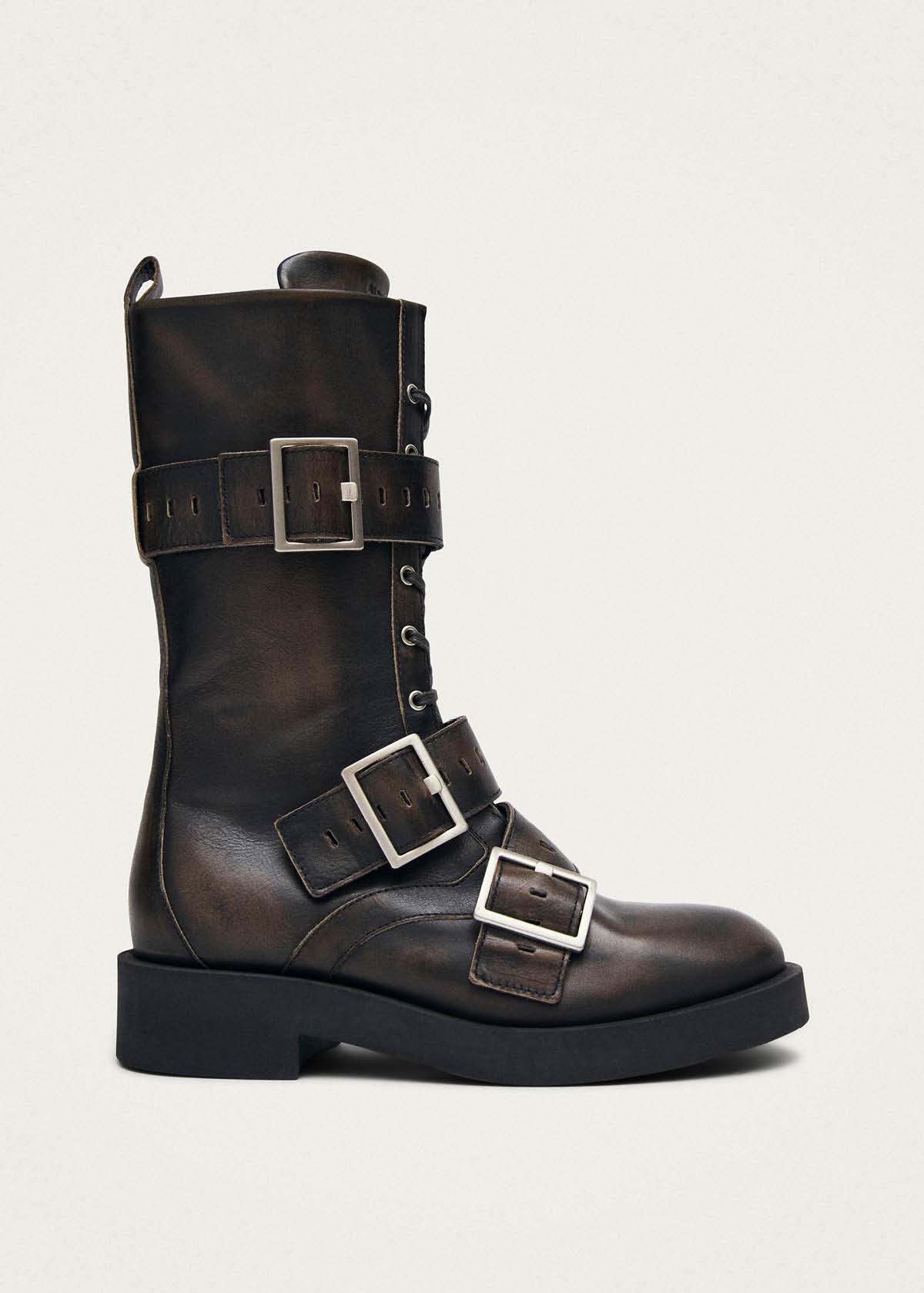 Avril Brushed Brown Leather Ankle Boots