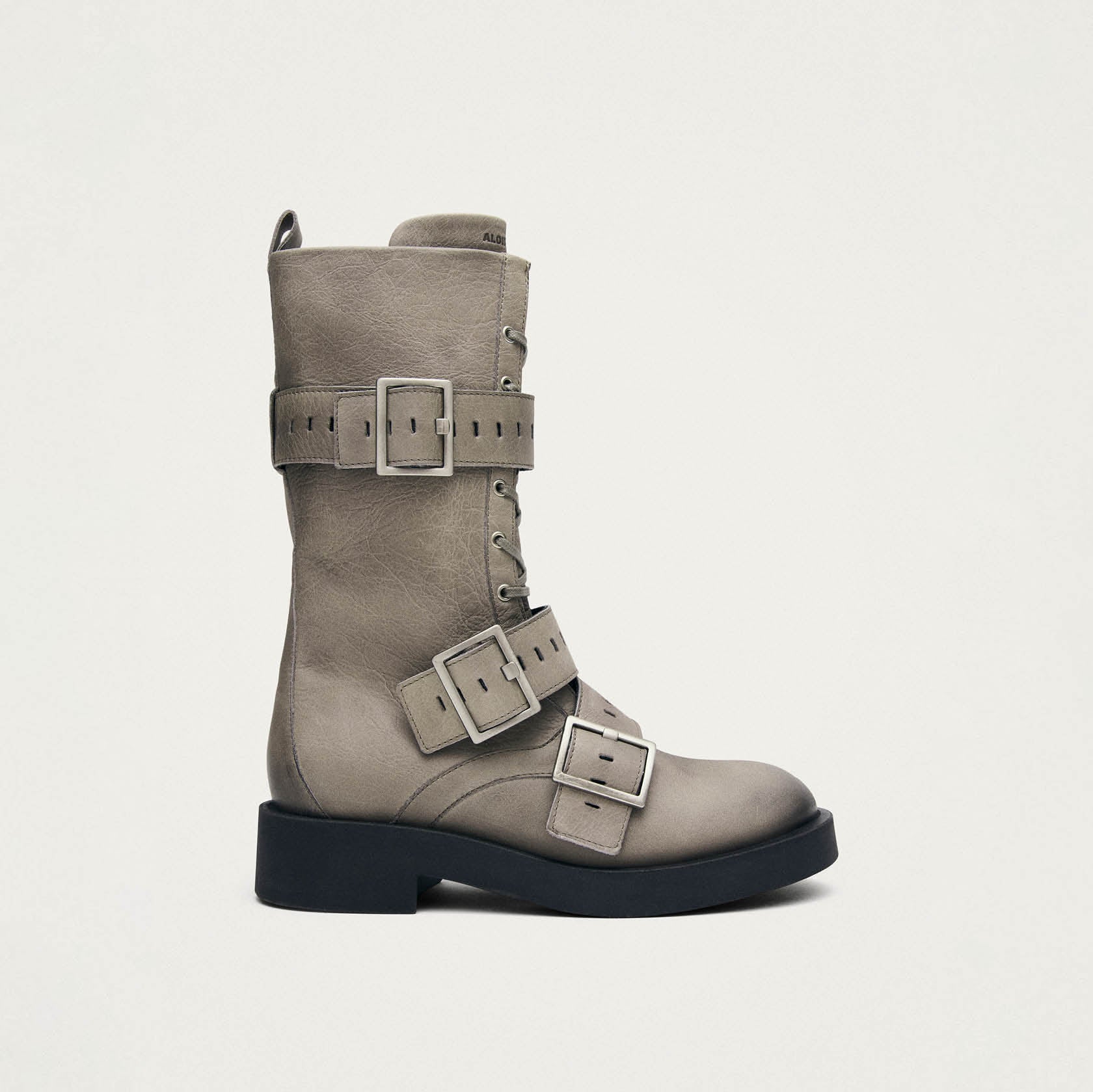 Avril Vintage Grey Leather Ankle Boots - Image 3