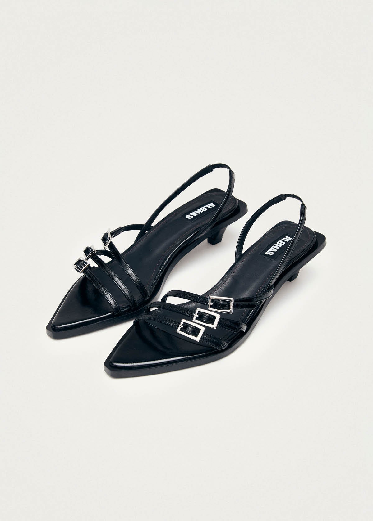 Britney Black Leather Sandals - Image 4