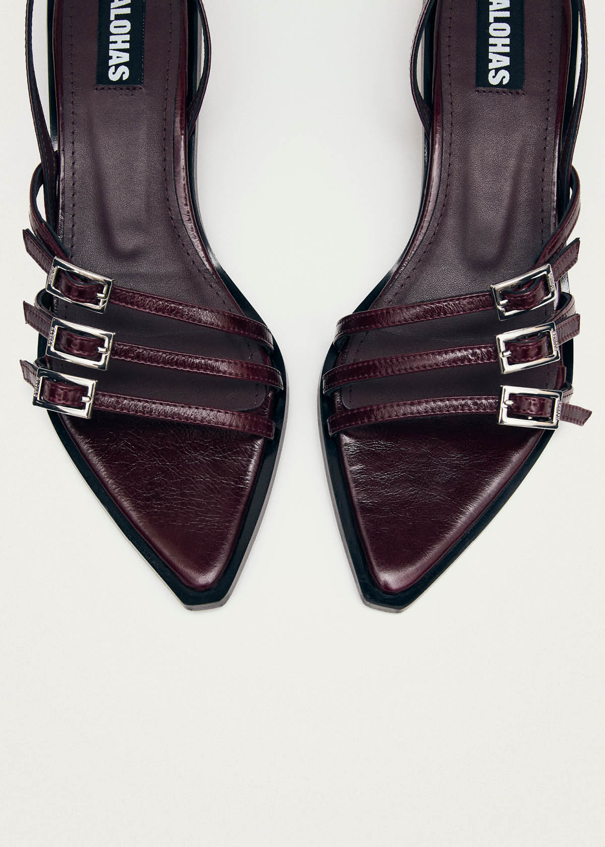 Britney Burgundy Leather Sandals - Image 5