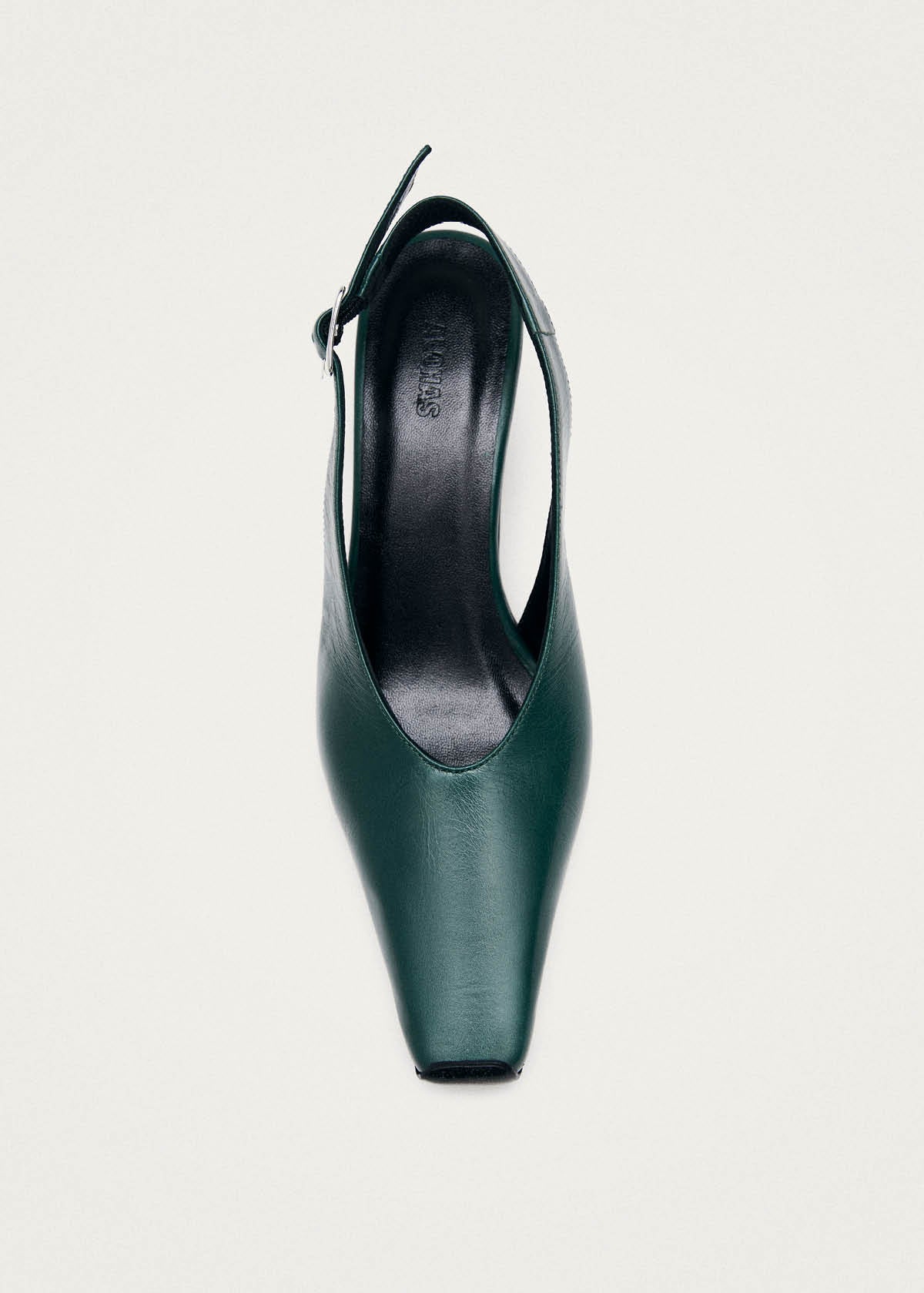 Cendra Rift Dark Green Leather Pumps - Image 4