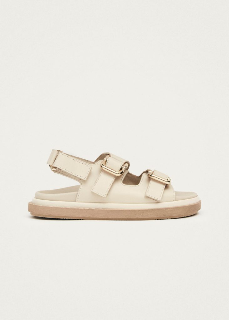 Harper Cream Leather Sandals