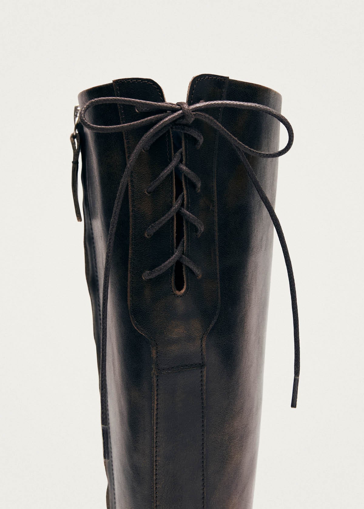 Jules Brushed Brown Leather Boots - Image 6