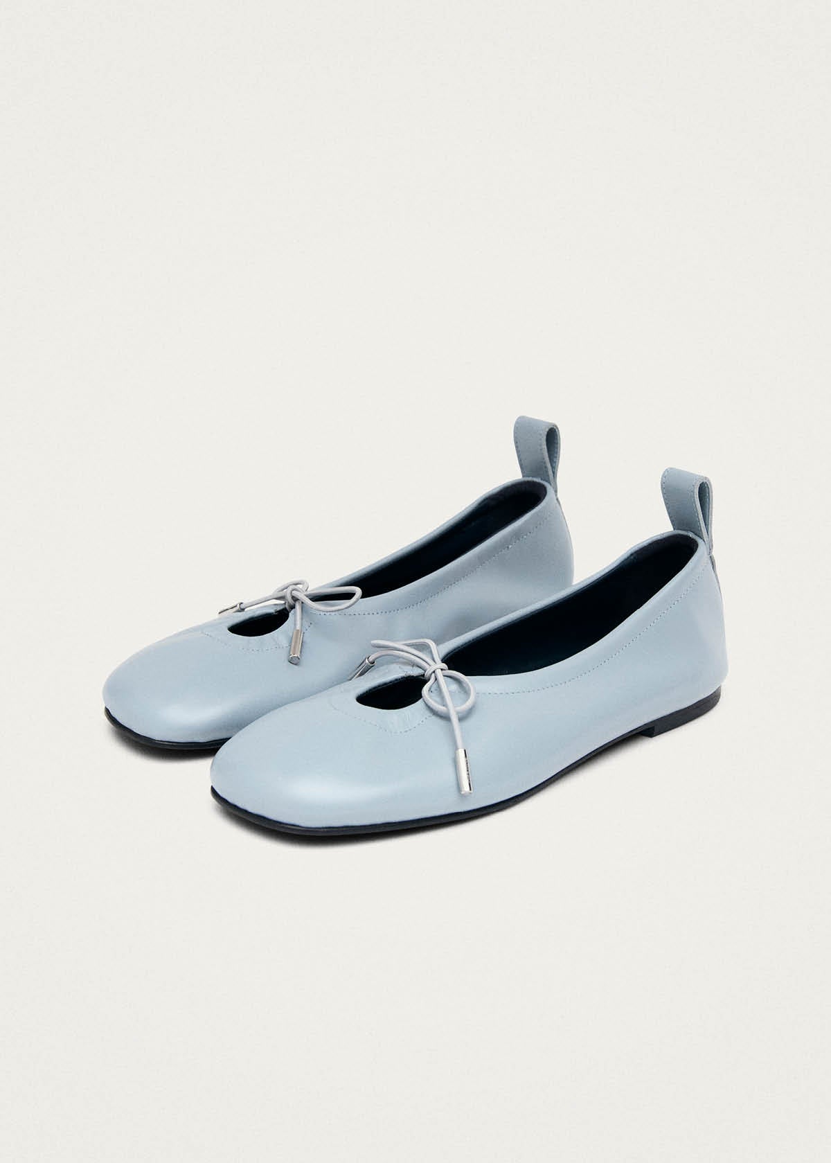 Rosalind Blue Leather Ballet Flats - Image 5