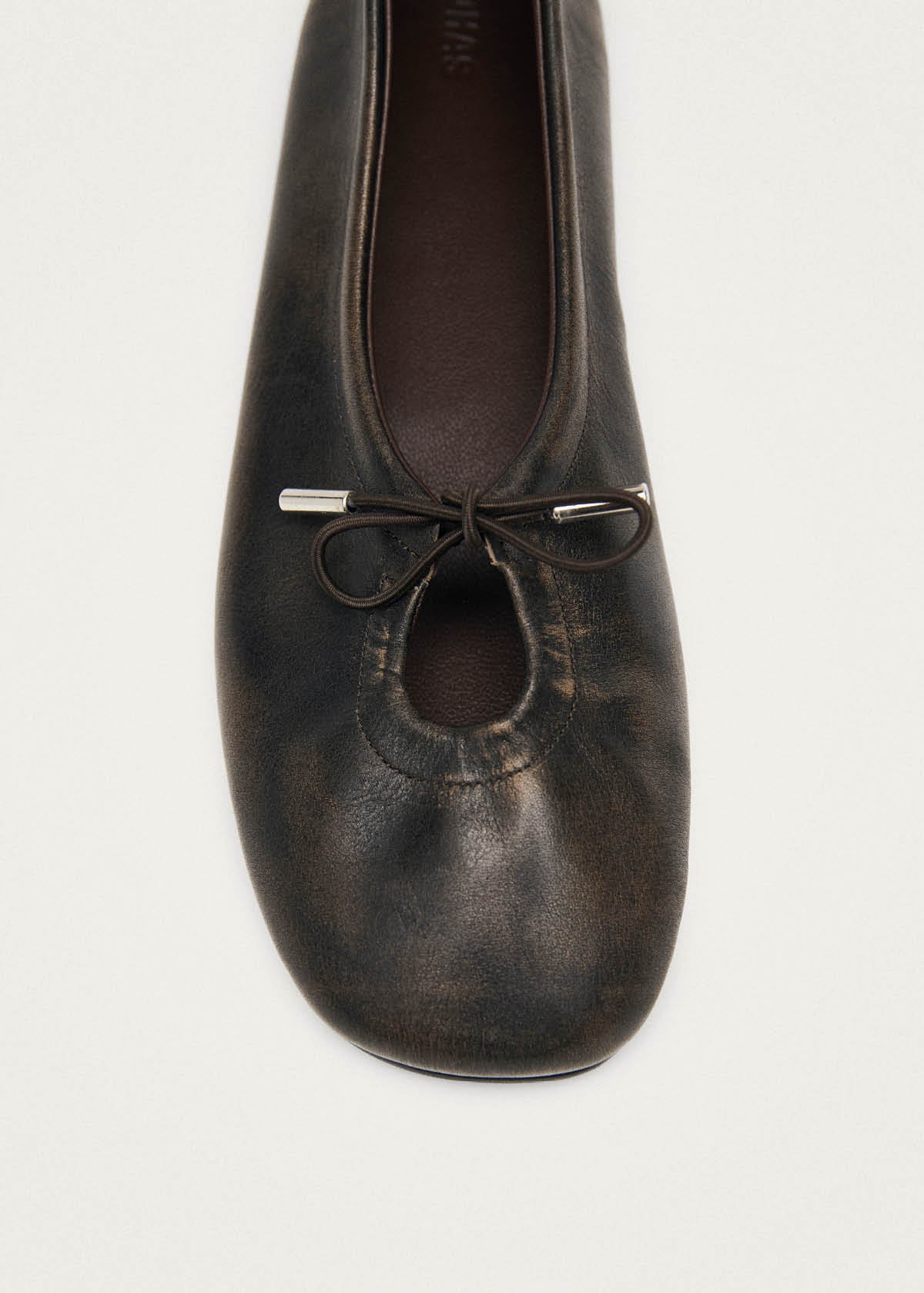 Rosalind Brushed Brown Leather Ballet Flats - Image 6