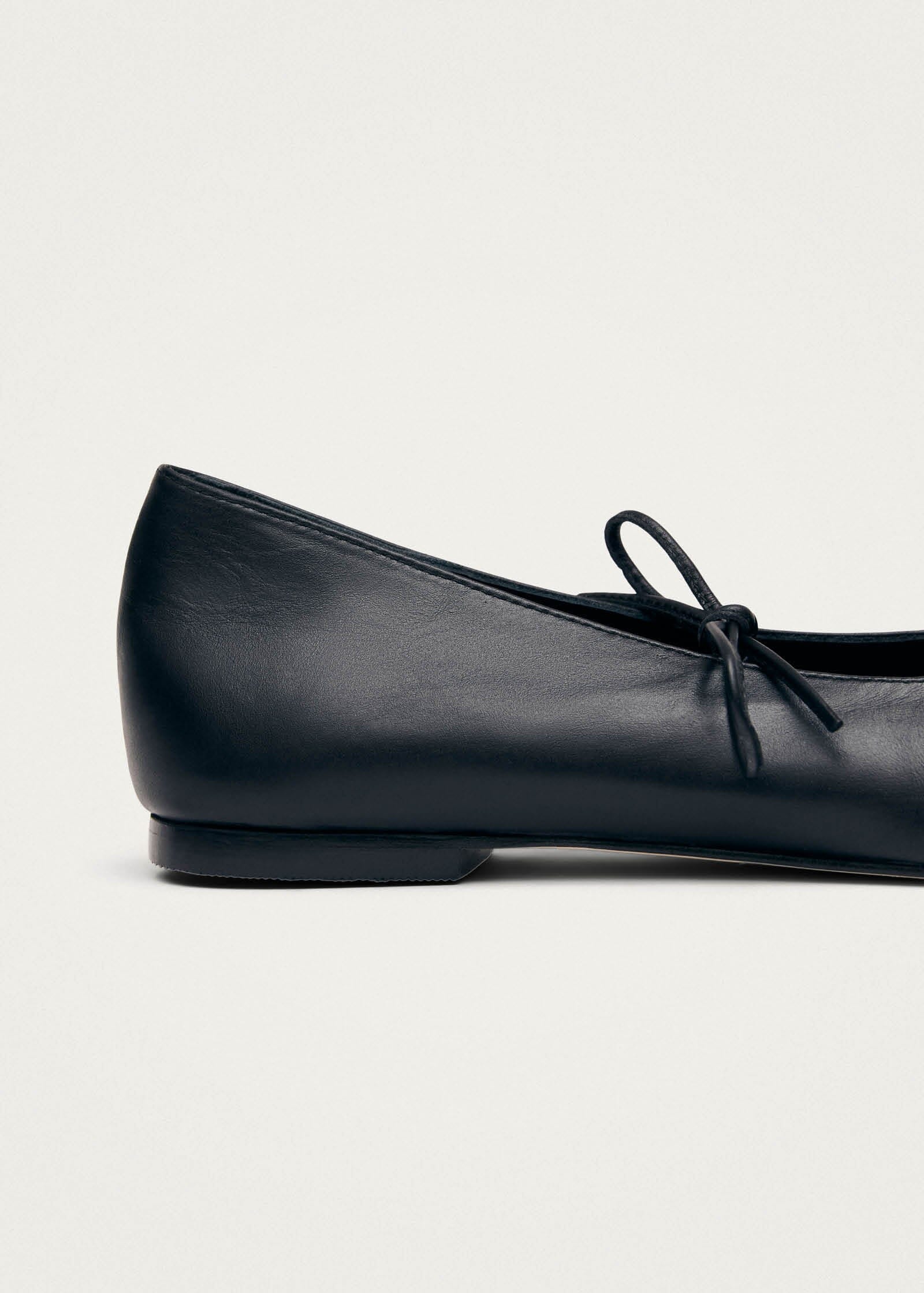 Sway Black Leather Ballet Flats - Image 6