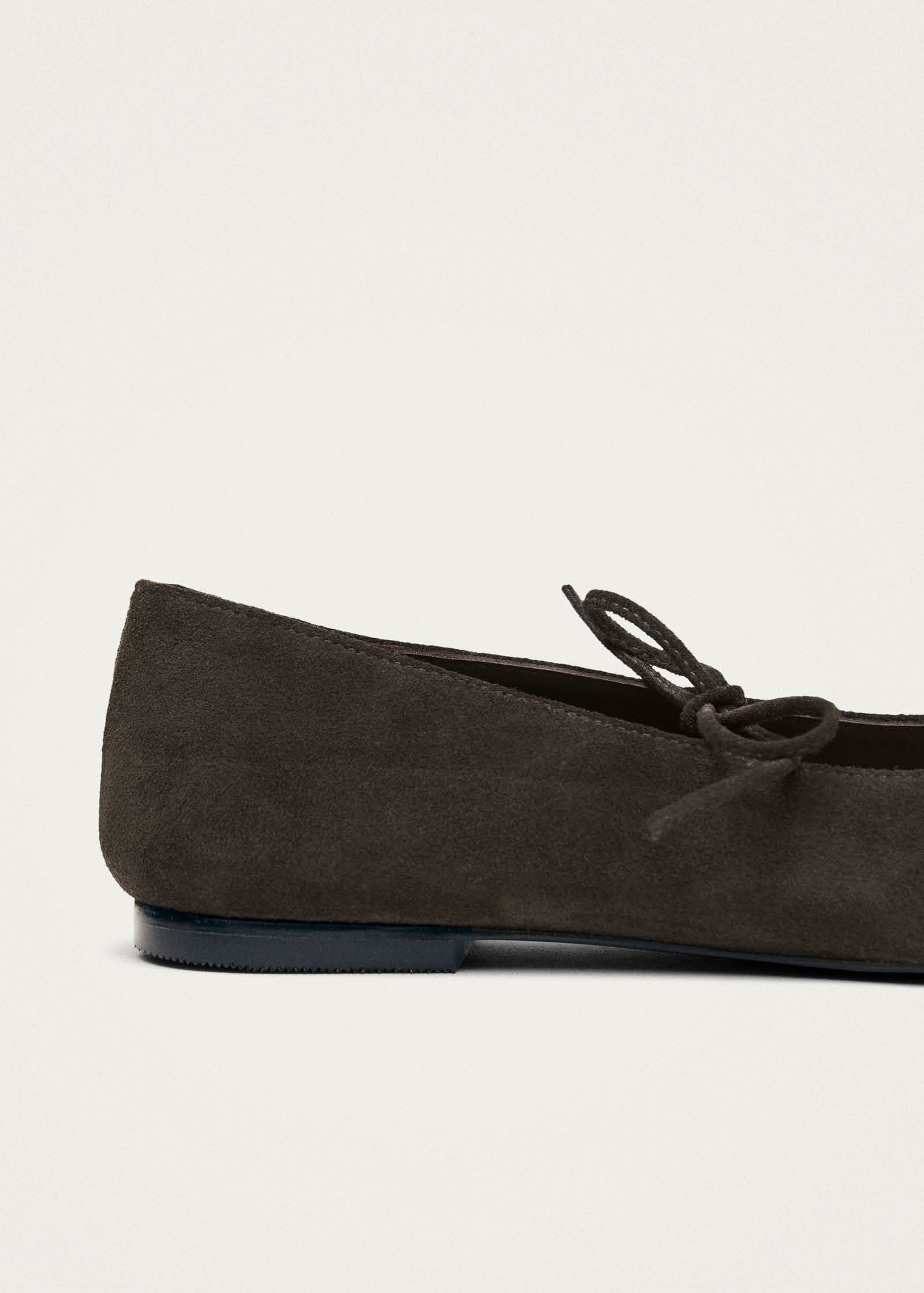 Sway Suede Coffee Brown Leather Ballet Flats - Image 7