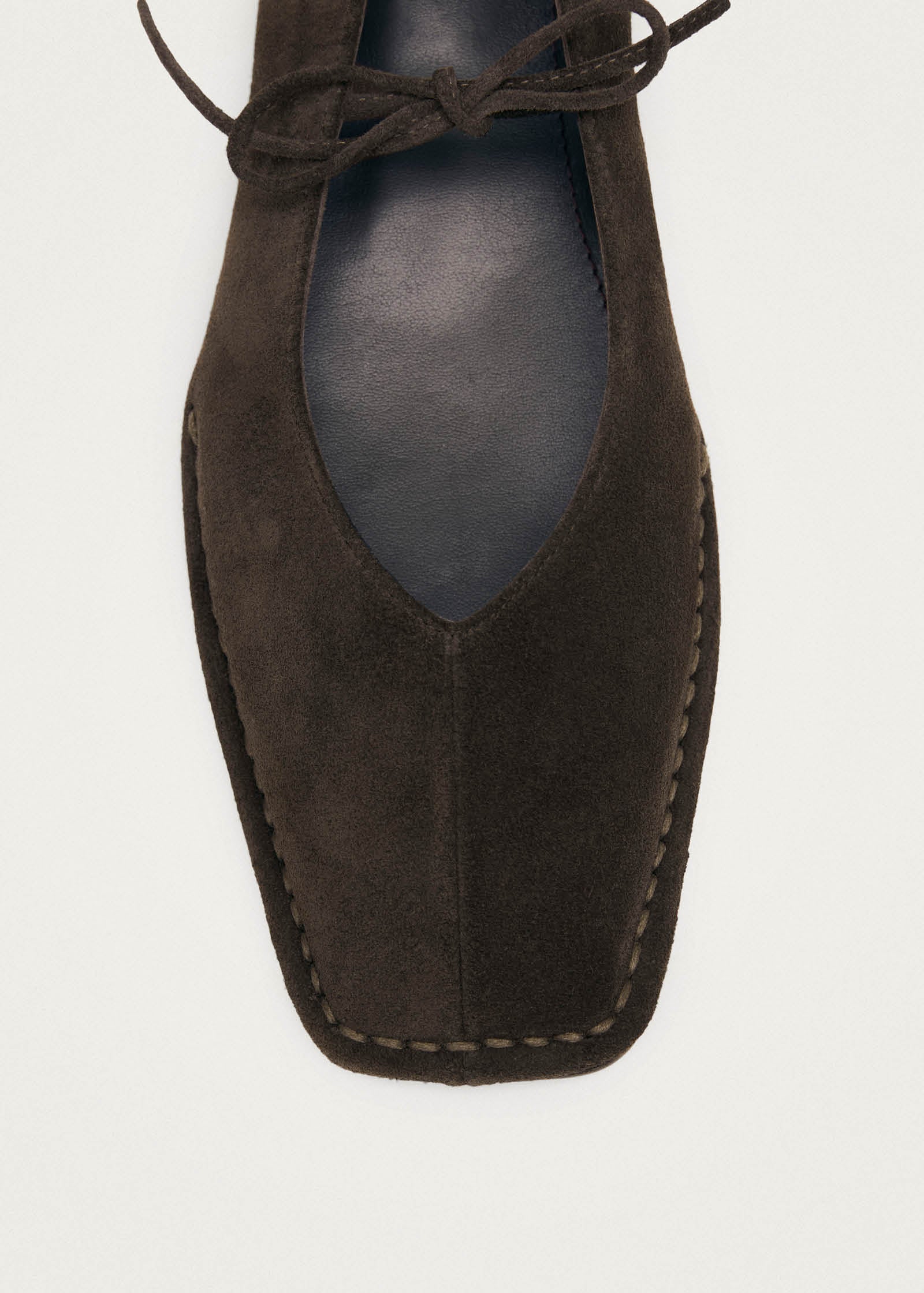 Sway Suede Coffee Brown Leather Ballet Flats - Image 6
