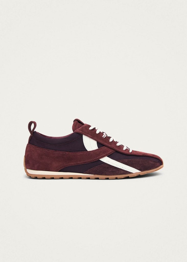 Tb.304 Nylon Burgundy Leather Sneakers