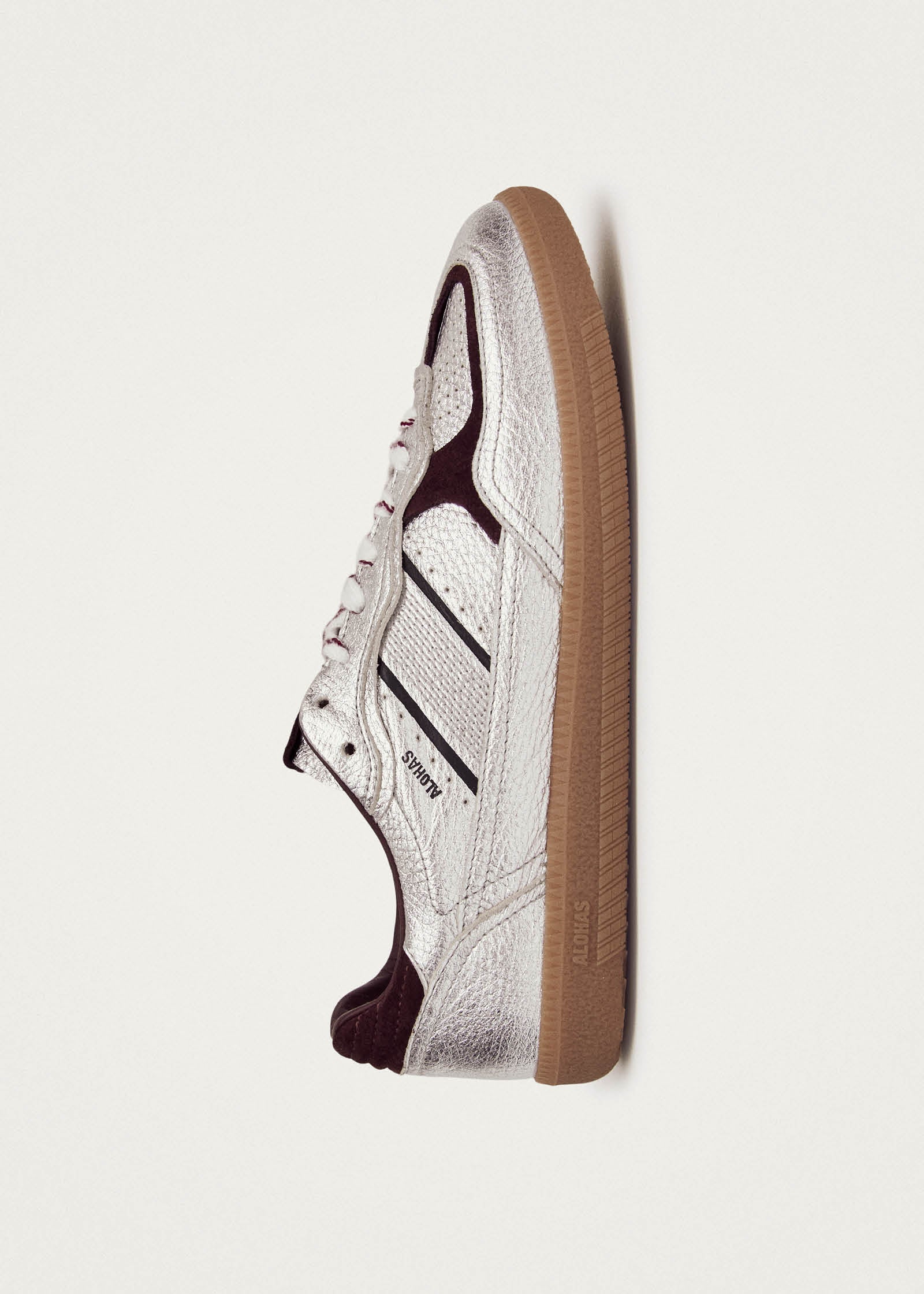 Tb.490 Grain Shimmer Silver & Burgundy Leather Sneakers - Image 5