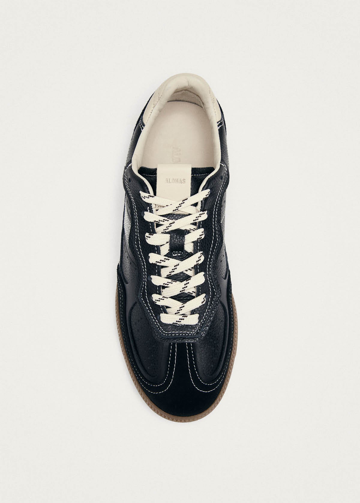Tb.490 Rife Grain Black & Cream Leather Sneakers - Image 5