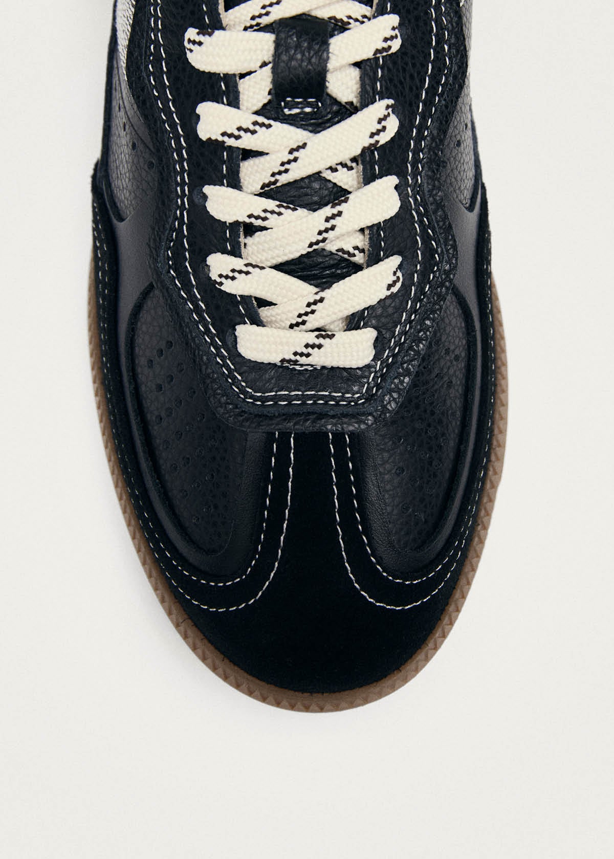 Tb.490 Rife Grain Black & Cream Leather Sneakers - Image 6