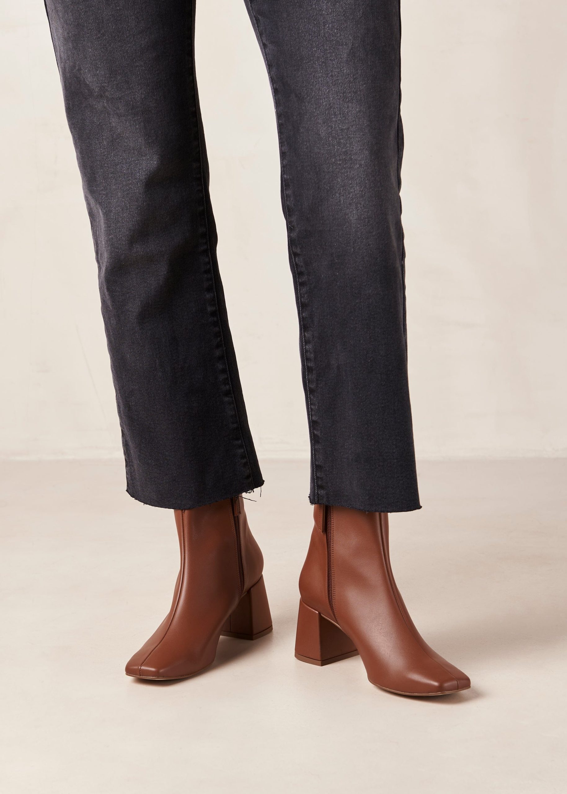 Watercolor Gingerbread Brown Vegan Leather Boots - Image 2