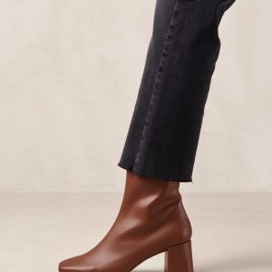 Watercolor Gingerbread Brown Vegan Leather Boots
