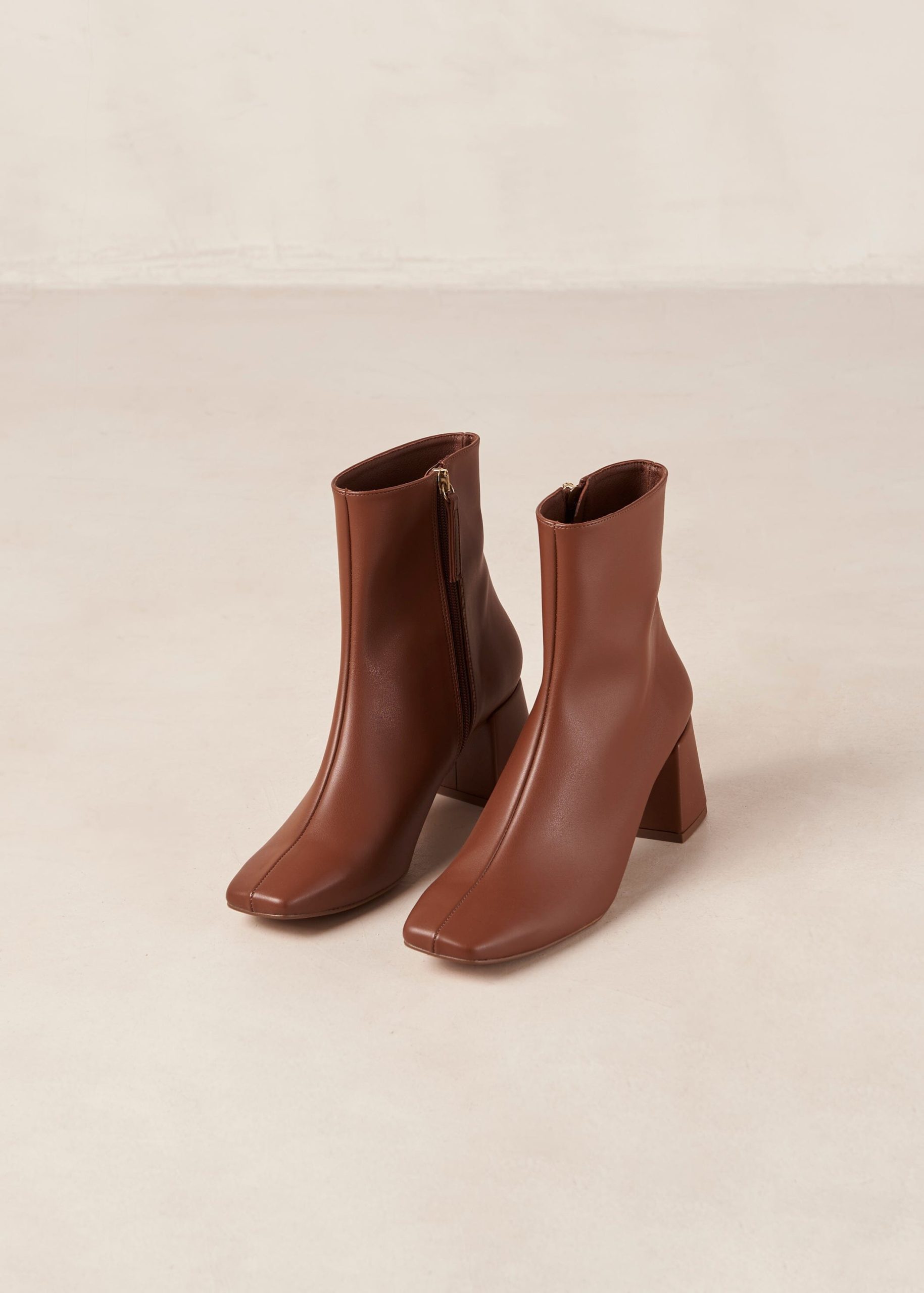 Watercolor Gingerbread Brown Vegan Leather Boots - Image 7