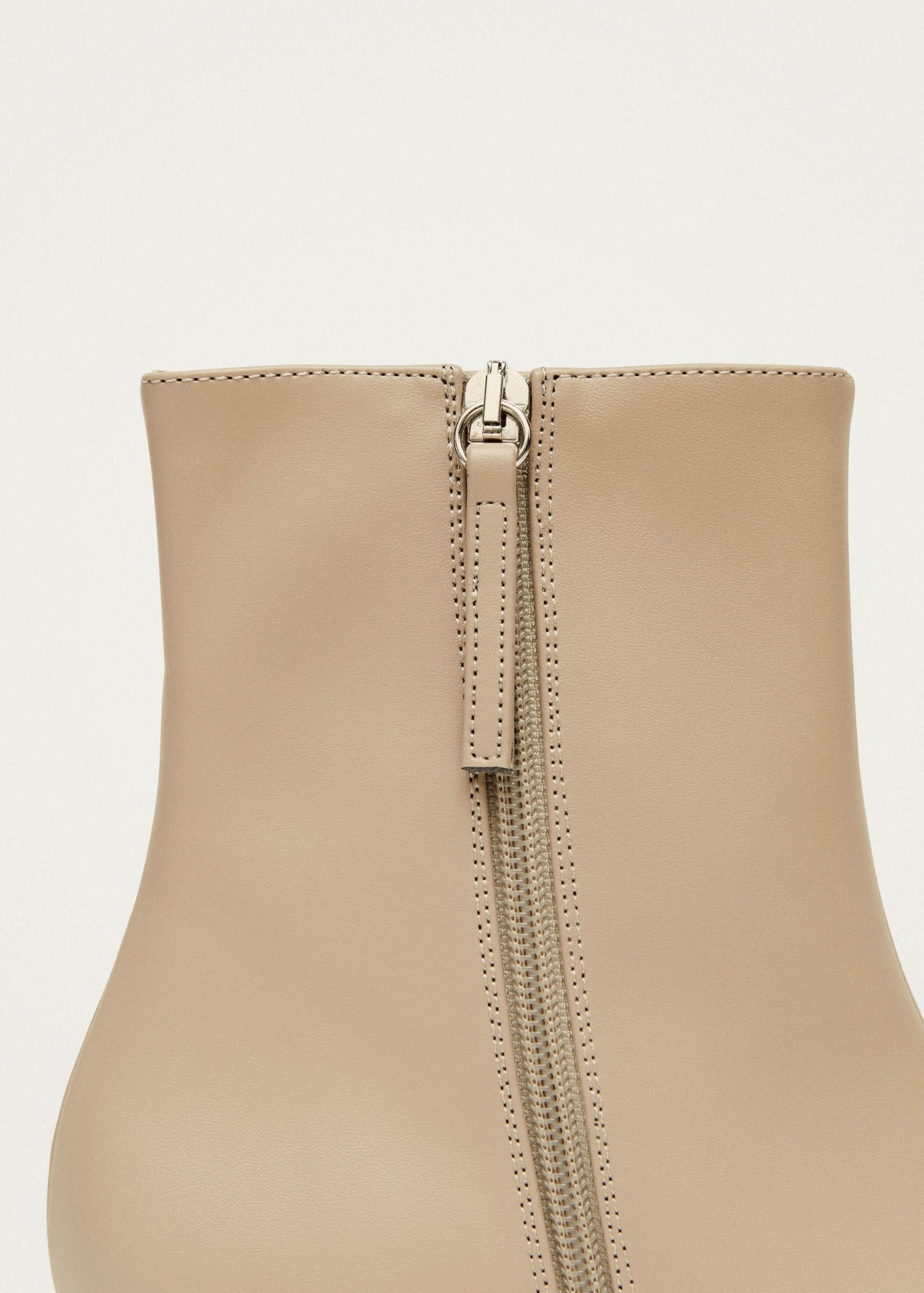 Watercolor Tahini Beige Vegan Leather Ankle Boots - Image 6