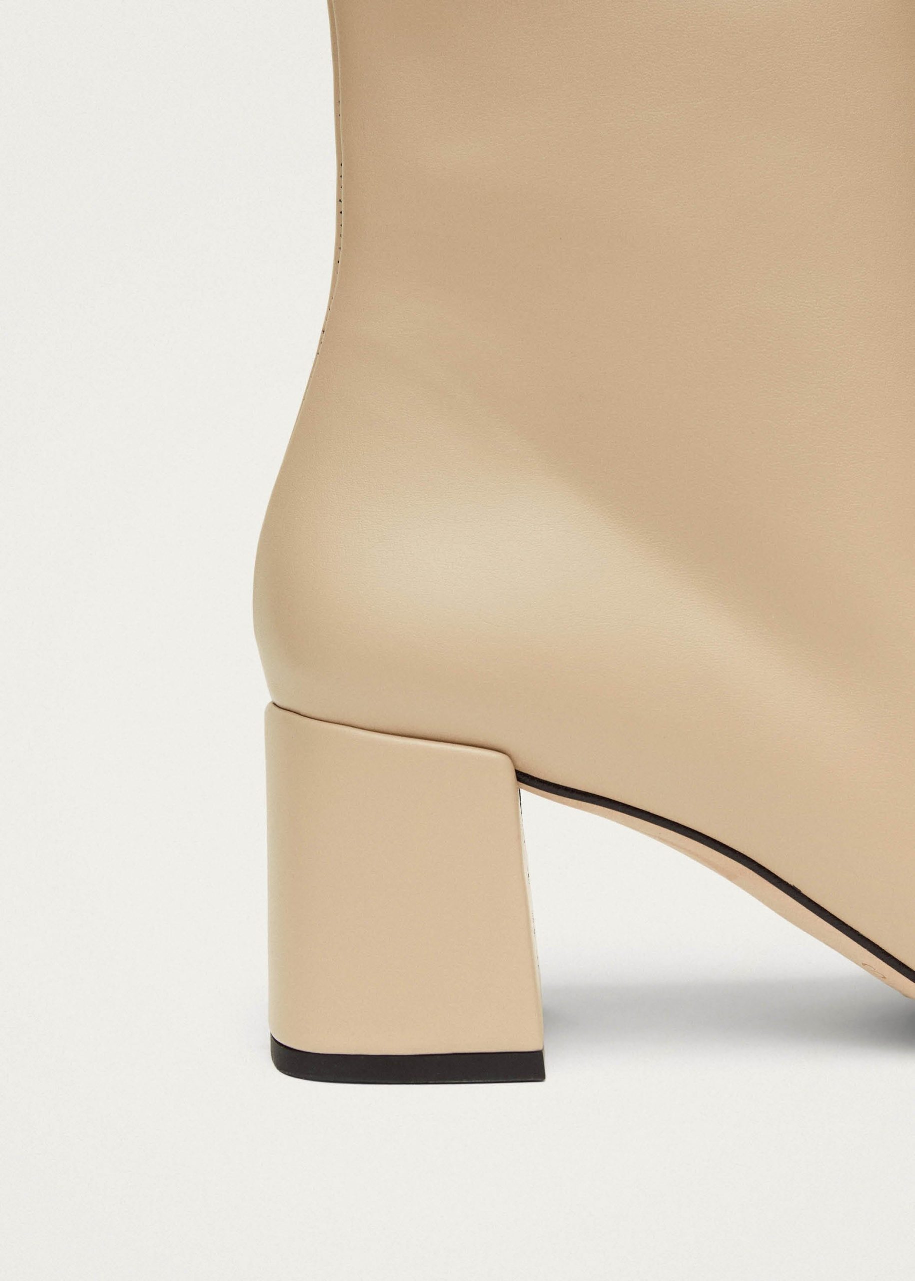 Watercolor Tahini Beige Vegan Leather Ankle Boots - Image 7