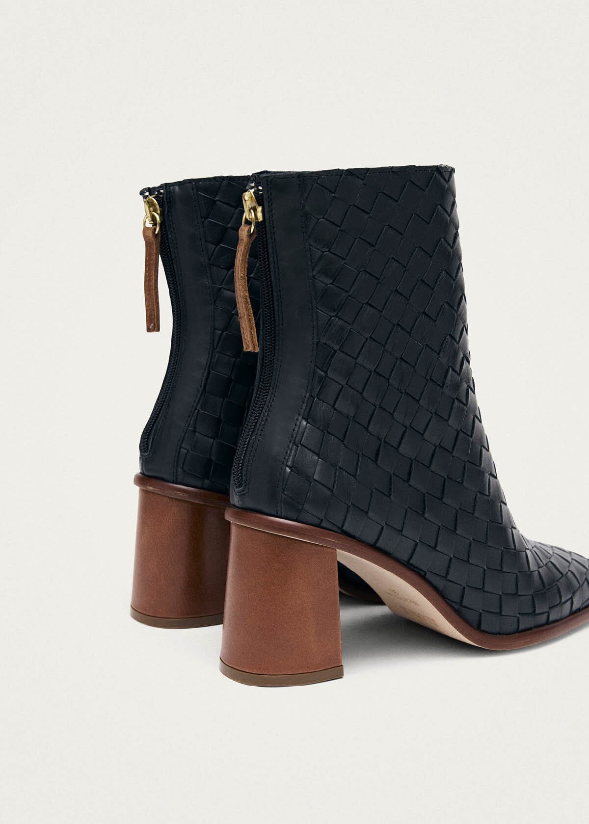 West Braided Black Leather Ankle Boots - Image 4